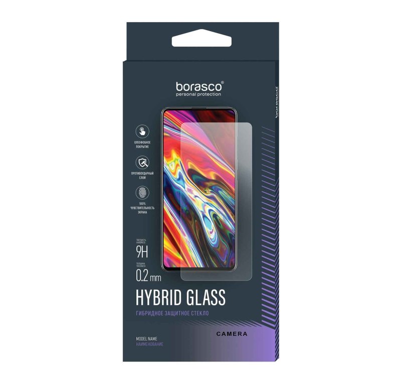 Защитное стекло (Экран+Камера) BoraSCO Hybrid Glass для Infinix HOT 11 глянец