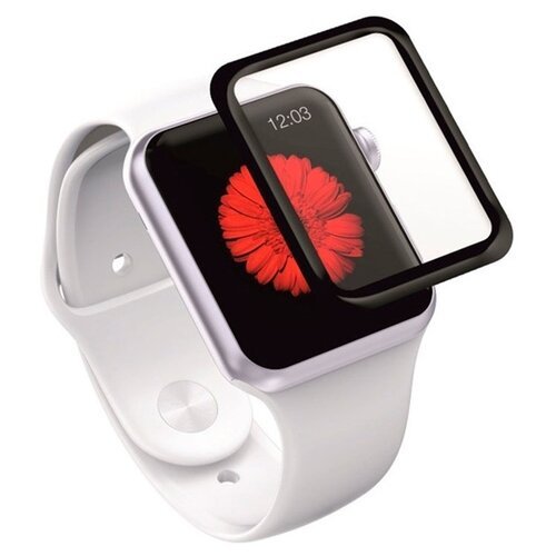 Защитное стекло Red Line для Apple Watch S4 44 мм Full screen (3D) с рамкой, бесцветный/черный