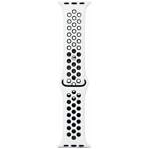 Силиконовый ремешок для Apple Watch (Эпл Вотч) 42/44/45мм/ с перфорацией / размер браслета S / цвет, бело-черный (S)