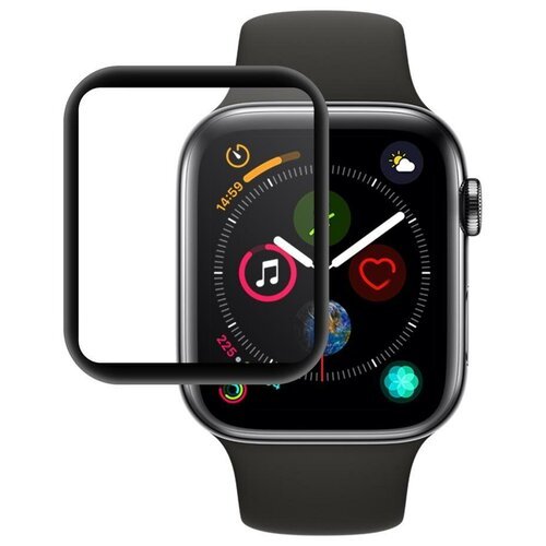Противоударное стекло для Apple Watch 44, чёрное