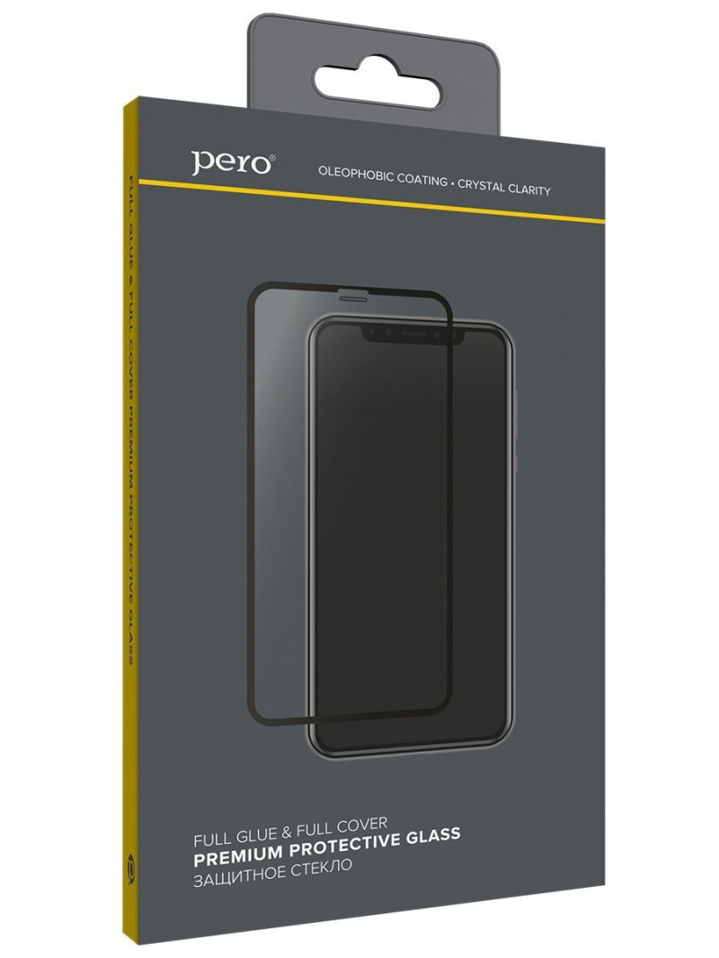 Защитное стекло PERO Full Glue для Samsung A71 A715 черное