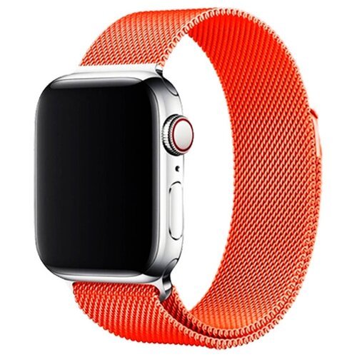 Ремешок миланcкий из нержавеющей стали для Apple Watch 42/44мм (19), оранжевый, на магните