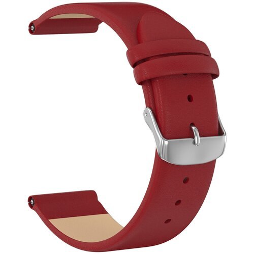 Ремешок кожаный GSMIN Esquire 22 для Samsung Gear S3 Frontier / Classic / Galaxy Watch (46 mm) (Красный)
