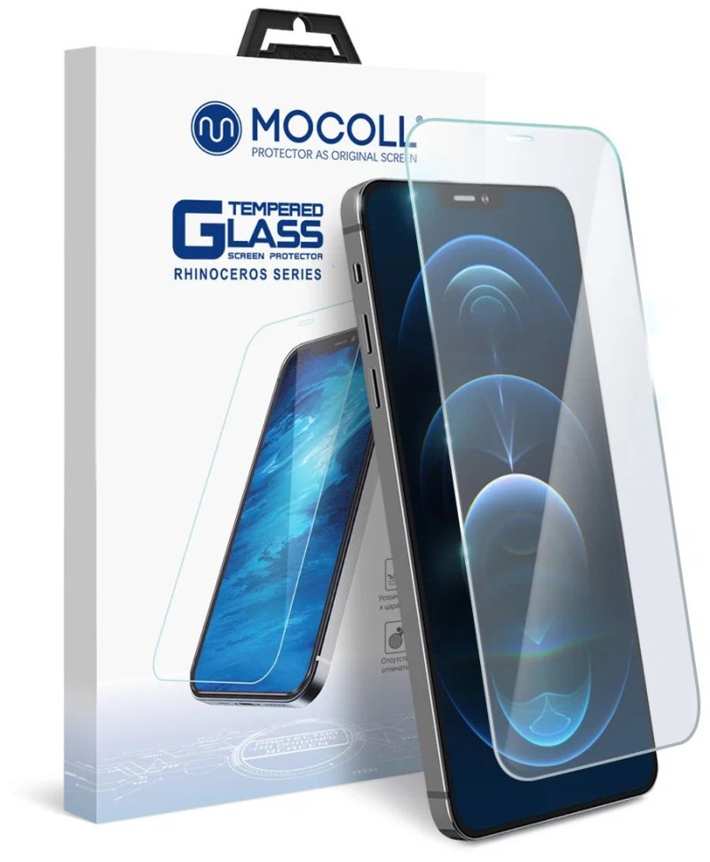 Стекло защитное MOCOLL полноразмерное 2.5D для iPhone 12 Pro Max 6,7' Прозрачное (Серия Storm)