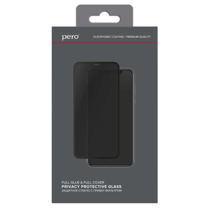 Защитное стекло PERO Full Glue Privacy для Poco X3 Pro, черное