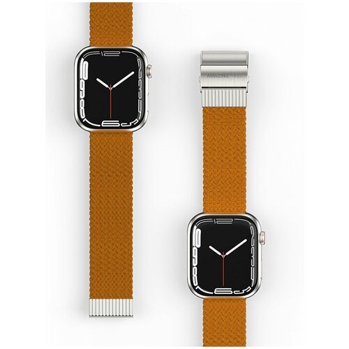 Ремешок для Apple Watch 45mm Amazingthing Weave Brown, сменный тканевый браслет для умных часов Эпл Вотч, плетёный для наручных часов Watch 3/4/5/SE/6
