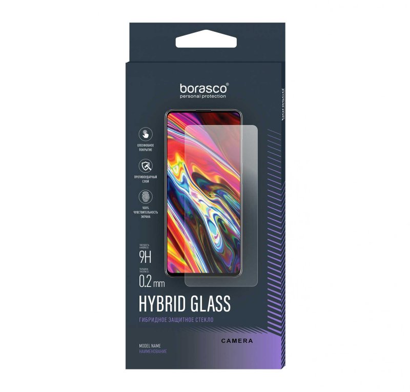 Защитное стекло (Экран+Камера) BoraSCO Hybrid Glass для Vivo V21e