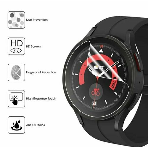 Гидрогелевая защитная пленка для смарт часов Samsung Galaxy Watch Active 2 (40 mm), бронепленка самовосстанавливающееся для самсунг вотч, глянцевая (2 шт.)