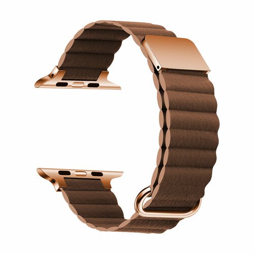 Ремешок кожаный GreatCase Leather Loop Ultra для Apple Watch 42/44/45/49 мм, 235мм, на магните, Коричневый