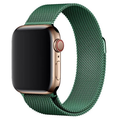 Металлический ремешок 'миланская петля' для Apple Watch Series 1-8 и Ultra - 42/44/45/49 мм (эпл вотч), зеленый