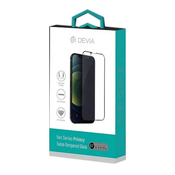 Защитное стекло Devia Van Full Privacy Twice-Tempered Glass для iPhone 13 Pro Max - Black