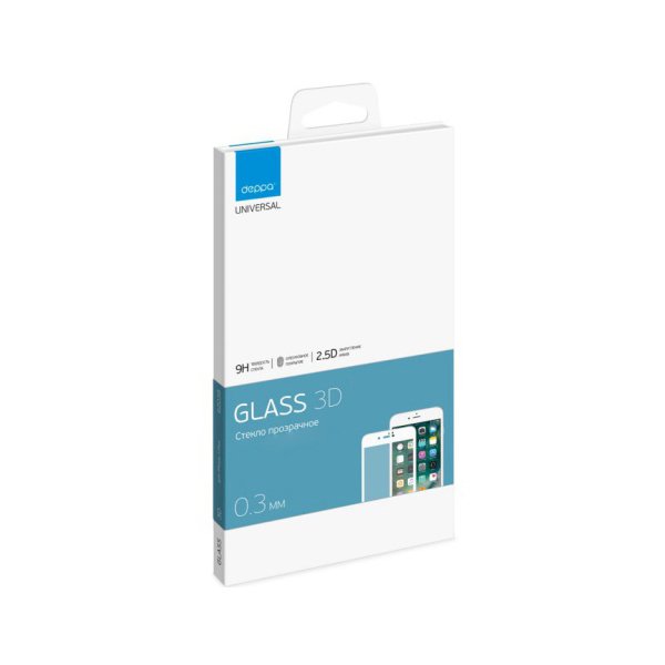 Защитное стекло Deppa 3D Full Glue для Apple iPhone 7/8 Plus 0.3 мм белое 62038