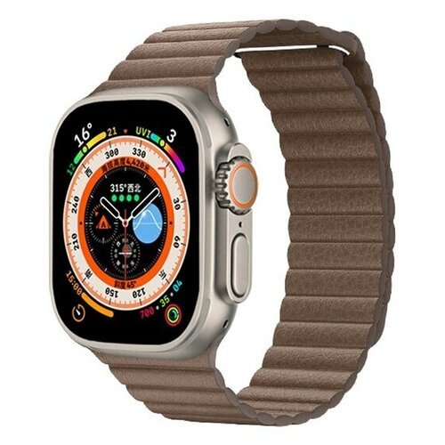 Ремешок кожаный GreatCase Leather Loop Ultra для Apple Watch 38/40/41 мм, 235мм, на магните, Каменный