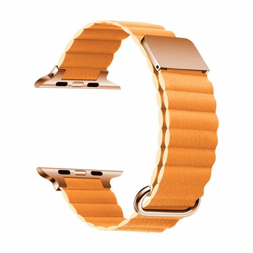 Ремешок кожаный GreatCase Leather Loop Ultra для Apple Watch 42/44/45/49 мм, 235мм, на магните, Светло-Коричневый
