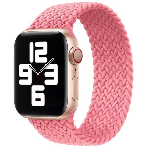 Ремешок на руку для Apple Watch 42/44/45/49 мм, нейлоновый эластичный №10, розовый