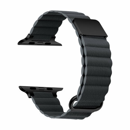 Ремешок кожаный GreatCase Leather Loop Ultra для Apple Watch 42/44/45/49 мм, 235мм, на магните, Серый