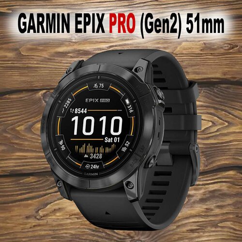 Смарт-часы GARMIN Epix PRO (Gen 2) Standard Edition 51 мм, серый, черный силиконовый ремешок (010-02804-21)