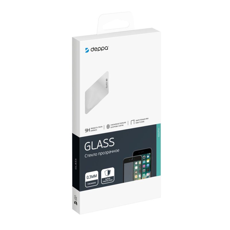 Защитное стекло 3D Deppa Full Glue для Huawei P30 Lite 0.3 мм черная рамка 62512