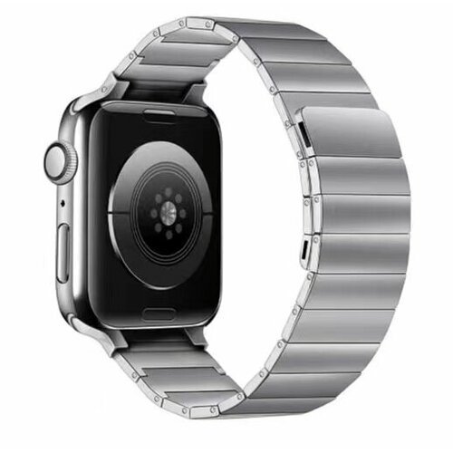 Ремешок блоковый из нержавеющей стали Steel Loop Ultra для Apple Watch 42/44/45/49 мм, на магните, серебристый (1)