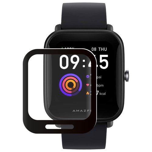 Защитное органическое стекло Watch PMMA для Xiaomi Amazfit Bip U, черная рамка, Deppa 62753