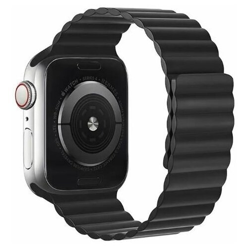 Ремешок для Apple Watch 42/44/45/49mm HOCO WA07 Flexible series magnetic силикон черный магнитная застежка