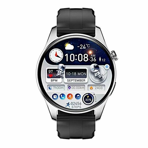 Умные смарт часы HK4 HERO Premium Smart Watch AMOLED iOS Android, 2 ремешка, серебристые