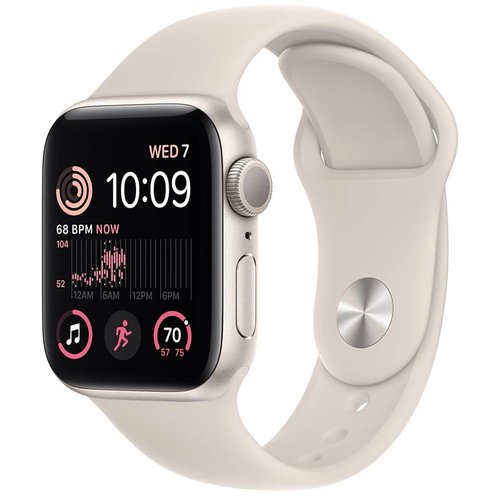 Умные часы Apple Watch Series SE Gen 2 2023 44 мм Aluminium Case GPS, starlight Sport Band, ремешок M/L