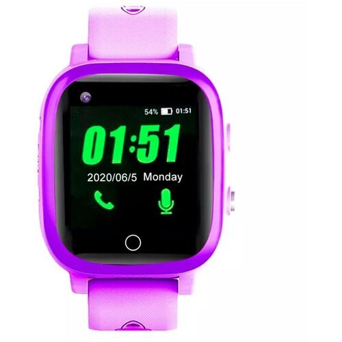 Детские смарт часы JETIX T-Watch 2 purple с термометром и видеозвонком для школьника, наручный телефон с сим картой, для девочки и мальчика