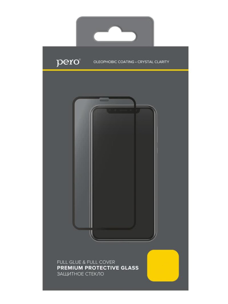 Защитное стекло PERO Full Glue для Realme C21, черное