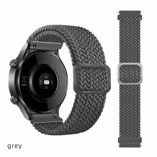 Эластичный тканевый ремешок для умных смарт часов 20 мм Samsung Galaxy Watch Gear Sport Amazfit Bip Huawei Honor Garmin Xiaomi Haylou Realme 20mm Серый