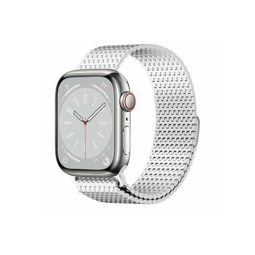 Стальной ремешок для Apple Watch 38/40/41 мм (1-9/SE), WiWU Domino Band Magnetic, Серебристый
