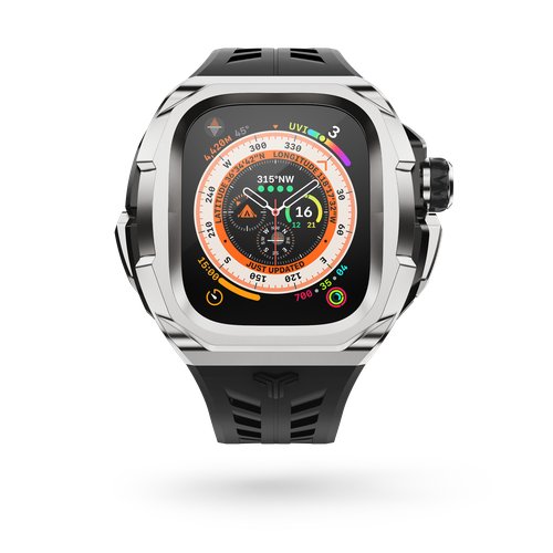 Чехол для часов Y24 для Apple Watch Series Ultra, Ultra 2; 49mm, нержавеющая сталь / резина, стальной / черный