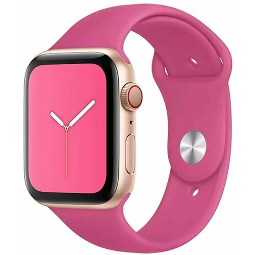 Силиконовый ремешок для Apple Watch (Эпл Вотч) 38/40/41мм / Эластичный спортивный браслет для умных смарт-часов / размер браслета L, темно-розовый (L)