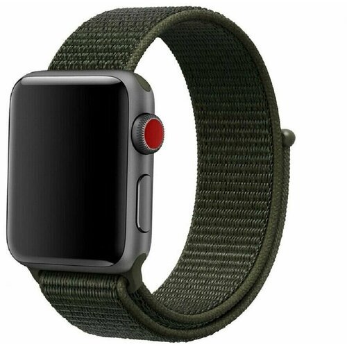 Ремешок для смарт-часов Apple Watch Series 1 2 3 4 SE 5 6 7 8 ultra нейлоновый тканевый браслет 42/44/45/49 мм, хаки темно зеленый