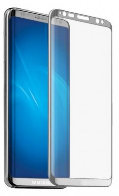 Защитное стекло DF sColor-19 для Samsung Galaxy S8 Plus 3D с рамкой серебристый