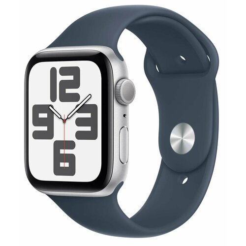 Умные часы Apple Watch Series SE Gen 2 2023 44 мм Aluminium Case GPS, Silver/Storm Blue Sport Band SM