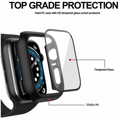 Защитный противоударный чехол+стекло для корпуса Apple Watch Ultra 49 мм, черный