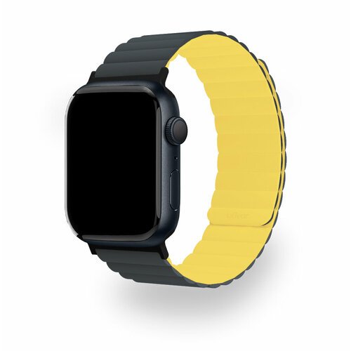Ремешок uBear Mode для Apple Watch (42, 44, 45, 49 мм), силиконовый, цвет серый/желтый