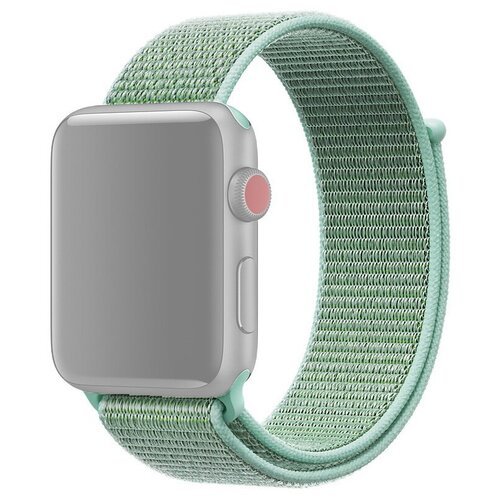Ремешок на смарт часы Apple Watch (Эпл Вотч) 42/44/45/49 мм InnoZone бирюзовый/голубой, нейлоновый