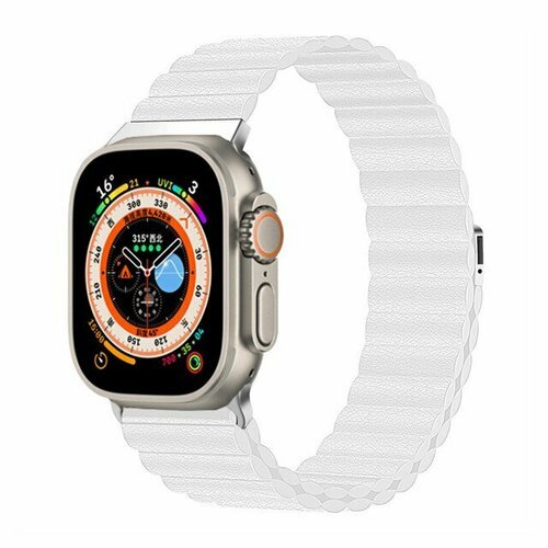 Ремешок кожаный GreatCase Leather Loop Ultra для Apple Watch 38/40/41 мм, 235мм, на магните, Белый