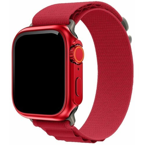 Нейлоновый браслет Alpine Loop (Альпийская петля) для смарт часов Apple Watch 38/40/41 mm/ тканевый сменный спортивный ремешок (эпл вотч) / красный