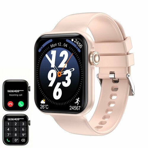 Умные часы SmartWatch G34, 1.83 высоко-разрешение цветных экранов, Беспроводной голосовой вызов, Спорт, Напоминание о погоде, розовый