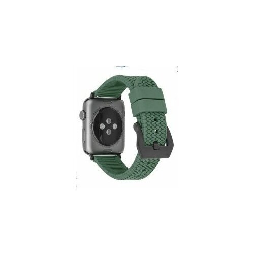 Премиум силиконовый ремешок 'змеиная кожа' для Apple Watch Series 1-8 и Ultra - 42/44/45/49 мм (эпл вотч), зеленый