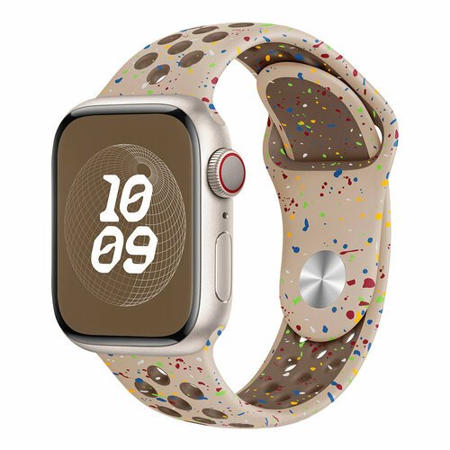 Ремешок силиконовый для Apple Watch 1-9, Ultra, SE 42 мм, 44 мм, 45 мм, 49 мм, размер S/M, цвет песчаный камень