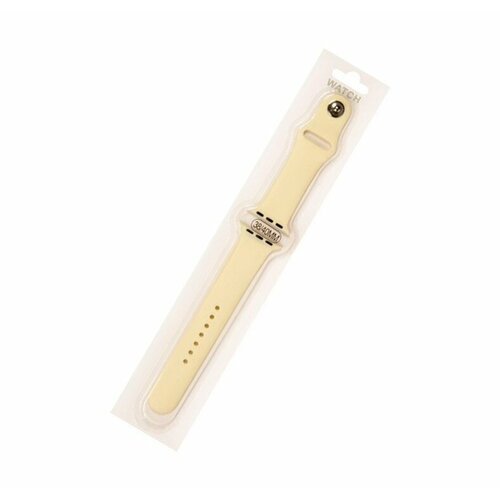 Silicone strap / Силиконовый ремешок для Apple Watch 38/40мм (51), бледно-желтый, на кнопке