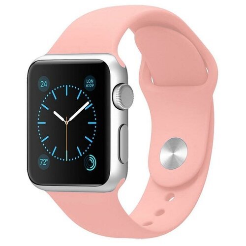 Силиконовый ремешок для Apple Watch 42/44/45 mm, розовый, размер s/m