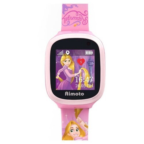 Детские смарт-часы Aimoto Disney 'Рапунцель', 1.44', GPS, камера, SOS, местоположение, звонок