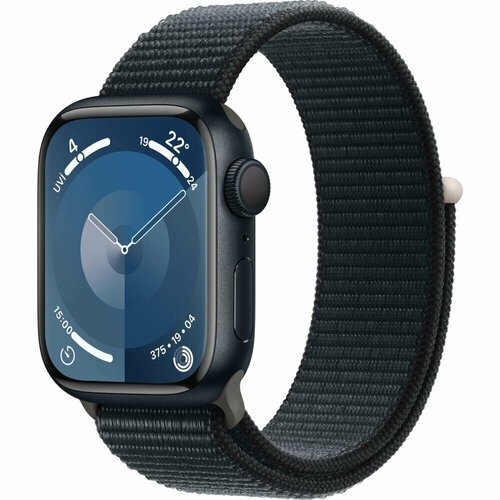 Смарт-часы Apple Watch Series 9 45 мм тёмная ночь, M/L спортивный ремешок