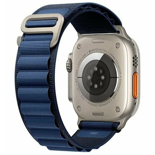 Ремешок на руку для Apple Watch 42/44/45/49 мм, тканевый, синий