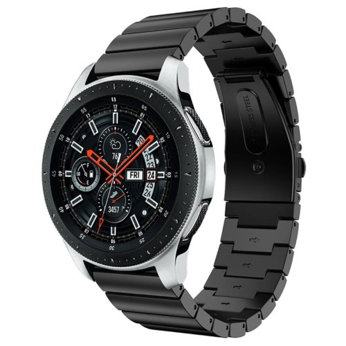 Сменный ремешок MyPads Inox Clip для Huawei Watch 2 Pro/ Huawei Watch GT 2 Classic / Sport / Elegant/ Huawei Watch GT Classic / Sport / Active из нержавеющей стали c одинарными плоскими звеньями черный